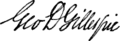 George De Normandie Gillespie's signature