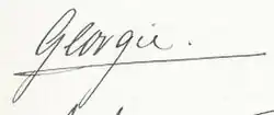 Prince George's signature