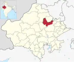 Location of Sikar district in Rajasthan
