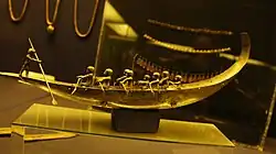 Another view of the silver boat from Ahhotep II's tomb