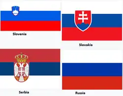 Slavic countries flag family.