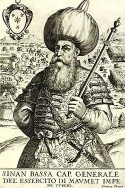 European rendering of Sinan Pasha, 1596