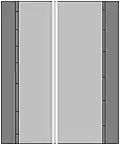 Keep left of the divider; no crossing of the divider in either direction at any time.