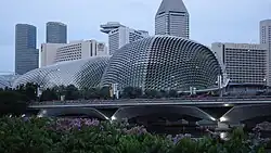 The durian-shaped Esplanade stands out in front of the Marina Square area