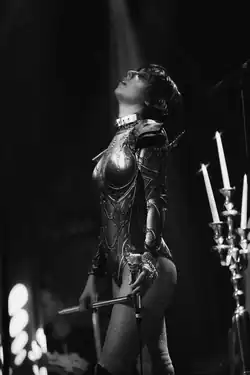 Singer Veronica Swift of the rock band DAME performing