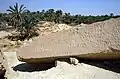 Stone block with visitors' inscriptions at the site of the Temple of Amun, Umm Ubeida, Siwa depression, Egypt