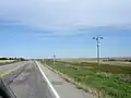 Highway 210 north to Fort San from Regina