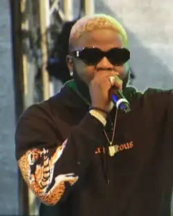Skales performing "Shaku Shaku" at the 24th edition of the Koroga Festival in December 2018