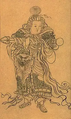 Weituo as portrayed by the Chinese artist Zhao Mengfu during the Yuan dynasty (1271-1368).