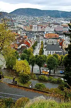 View of the city centre with Torgallmenningen.
