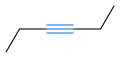 Hex-3-yne has an internal carbon–carbon triple bond