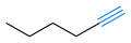 Hex-1-yne has a terminal triple bond