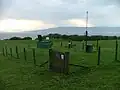 Visible during exercises; open hatch (subject to weather), GZI drum (white), FSM cover (green), BPI baffle plates (black) and, at Master Posts, aerial mast.
