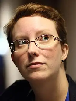 A face shot of Wadewitz looking upward