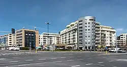 The apartment buildings at Komisji Edukacji Narodowej Avenue and Wąwozowa Street.