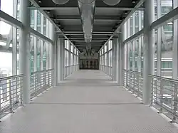 An inside view of the skybridge of Petronas Towers