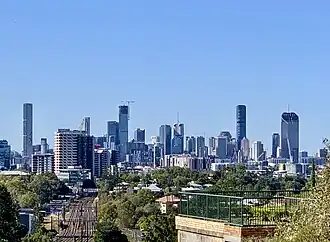 Brisbane skyline seen from Taringa, Queensland.