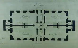 Drawing of the ground floor of the slavery