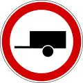 II-10.2 Road closed to vehicles towing a trailer.