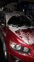 Car covered in snow in Monterrey, Nuevo León