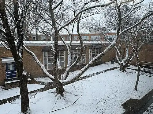 Snowy courtyard