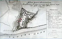 Plan of Fort Alexandria at the mouth of Sochi, which initiated the city of Sochi