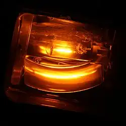 A high-pressure sodium-vapor lamp