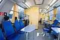 Blood donation vehicle interior