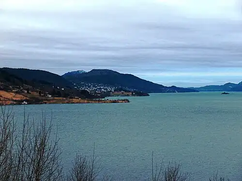 Looking northwest towards Garnes and Ytre Arna.