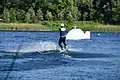Wakeboarding on the five-tower cable;