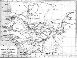 An 1872 map of the Western Sudan, with Diafunu in the center