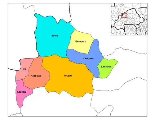 Gomboro Department location in the province