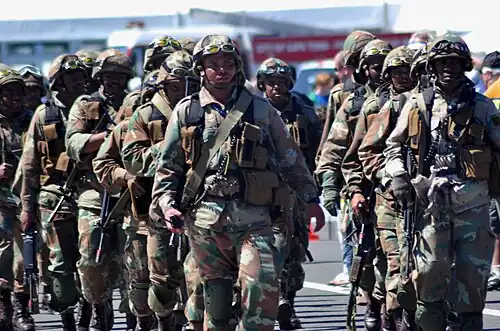 Paratroops of 44 Parachute Regiment, of the South African Army.