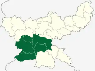 Location of South Chotanagpur Division in Jharkhand