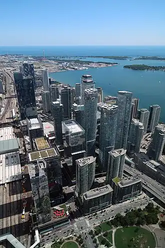 View of South Core looking east from Bremner Boulevard and Lower Simcoe Street