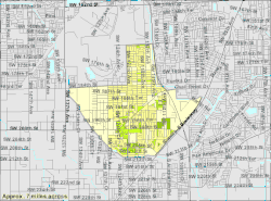 U.S. Census Bureau map showing CDP boundaries