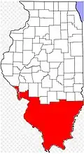 Map of Southern Illinois