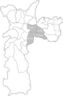 Location of Southeast Zone in São Paulo