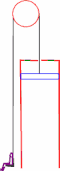 Carriage and piston at load positions