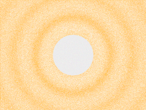 Circular, longitudinal waves propagating from a source and causing particle vibration.