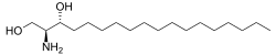 2D representation of the chemical structure of sphinganine .