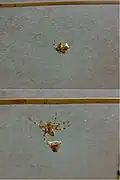 Top frame: The victor may be delivering another bite to its wrapped opponent; Bottom frame: The victor climbs up its dragline, dragging the wrapped victim behind using one of its hind legs