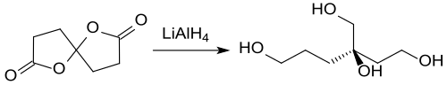 Reduction of spirodilactone with LiAlH4