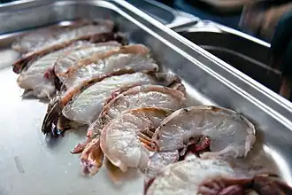 Split raw prawns