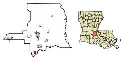Location of Cankton in St. Landry Parish, Louisiana.