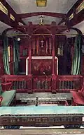 Depiction of the interior and exterior of the St. Peter chapel car.