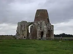 Photograph of the remains of the gatehouse of St Benet of Holm Abbey, Norfolk