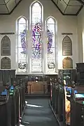 Church interior with east window