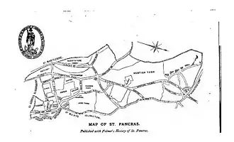 Map of St Pancras, published in 1870