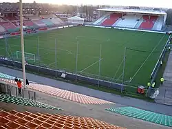 Football pitch taken from one stand